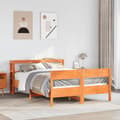 Miniatyrbilde 4 av 11: vidaXL Sengeramme uten madrass voksbrun 140x200 cm heltre furu