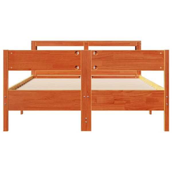 vidaXL Sengeramme uten madrass voksbrun 140x200 cm heltre furu