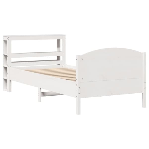 vidaXL sengeramme uden madras 100x200 cm massivt fyrretræ hvid