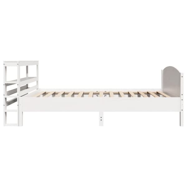 vidaXL sengeramme uden madras 100x200 cm massivt fyrretræ hvid