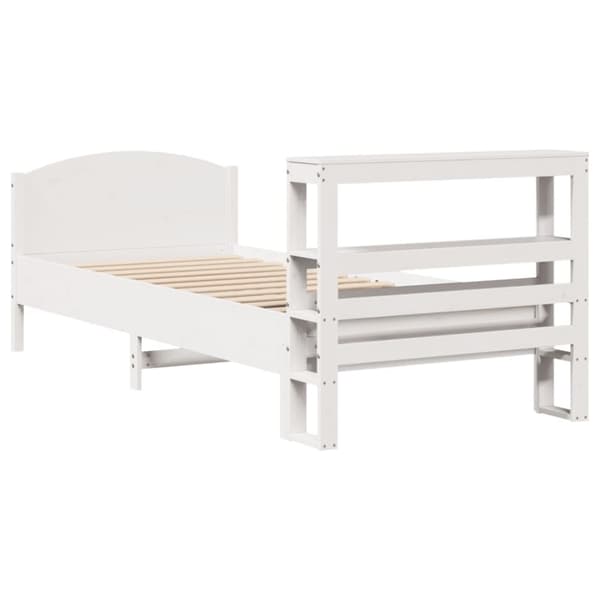 vidaXL sengeramme uden madras 100x200 cm massivt fyrretræ hvid