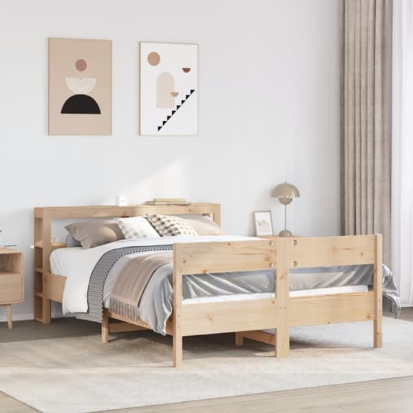 vidaXL Sängynrunko ilman patjaa 160x200 cm täysi mänty