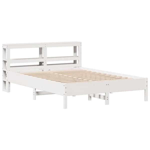 vidaXL sengeramme uden madras 150x200 cm massivt fyrretræ hvid