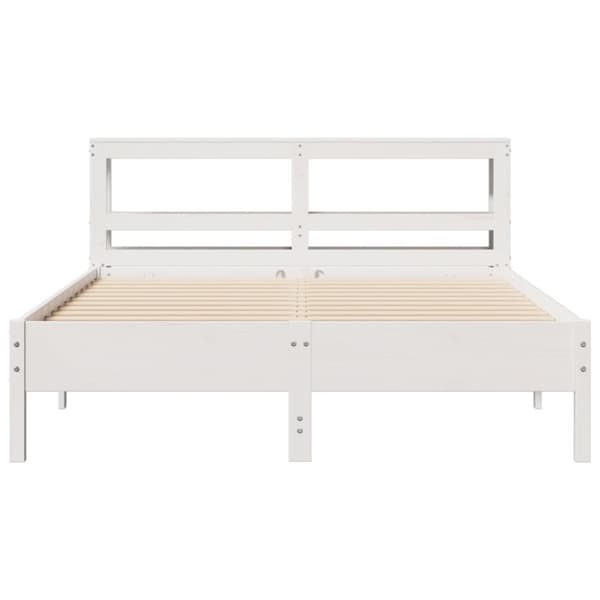 vidaXL sengeramme uden madras 150x200 cm massivt fyrretræ hvid