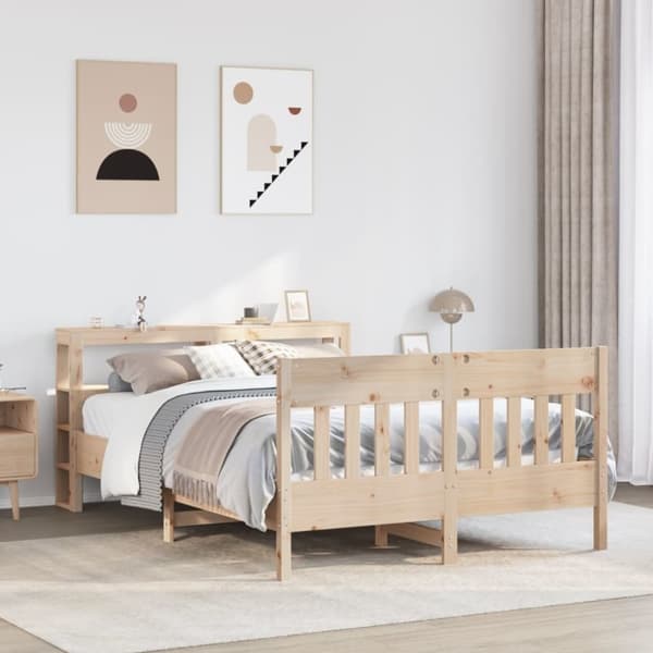 vidaXL sengeramme uden madras 150x200 cm massivt fyrretræ