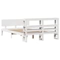 Miniatyrbilde 7 av 11: vidaXL Sengeramme med hodegavl hvit 135x190 cm heltre furu