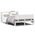 Miniatyrbilde 2 av 11: vidaXL Sengeramme med hodegavl hvit 135x190 cm heltre furu