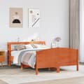Miniatyrbilde 4 av 11: vidaXL Sengeramme uten madrass brun 150x200 cm heltre furu