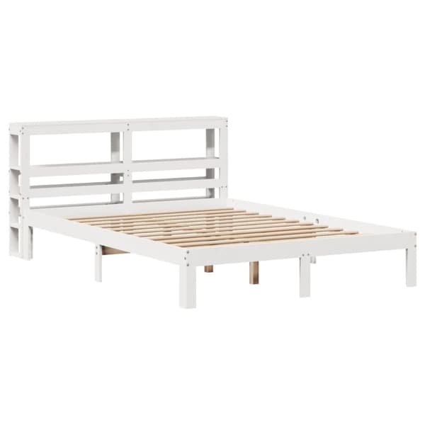 vidaXL Sengeramme med hodegavl hvit 140x190 cm heltre furu