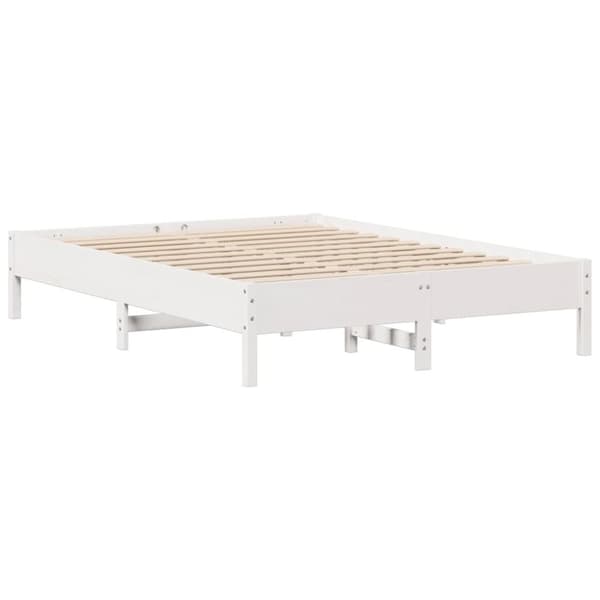 vidaXL Sengeramme uten madrass hvit 135x190 cm heltre furu