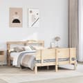Miniatyrbilde 4 av 11: vidaXL Sengeramme med hodegavl 150x200 cm heltre furu