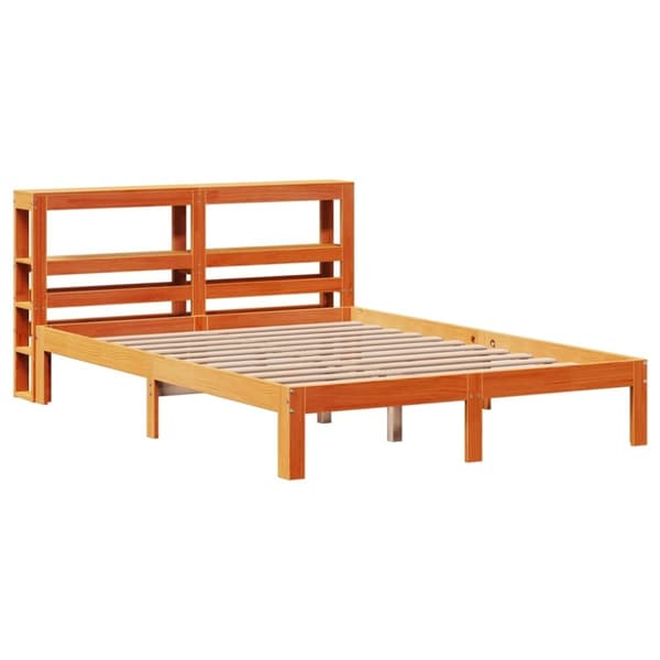 vidaXL Sengeramme uten madrass voksbrun 120x190 cm heltre furu
