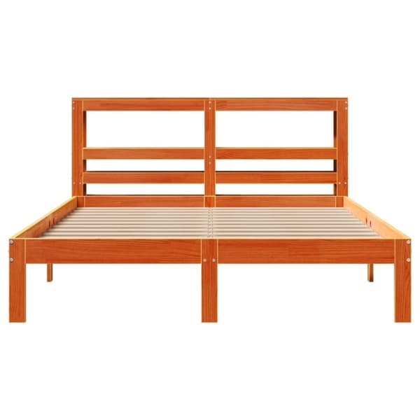 vidaXL Sengeramme uten madrass voksbrun 120x190 cm heltre furu