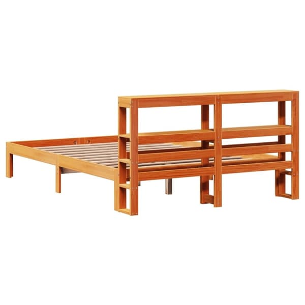 vidaXL Sengeramme uten madrass voksbrun 120x190 cm heltre furu