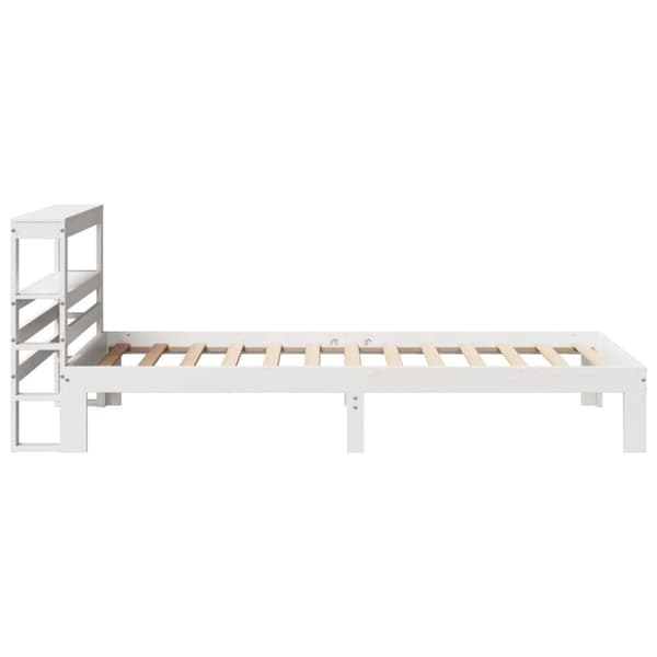 vidaXL Sengeramme med hodegavl hvit 100x200 cm heltre furu