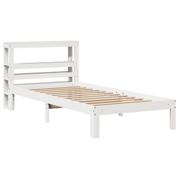 vidaXL Sengeramme med hodegavl hvit 100x200 cm heltre furu