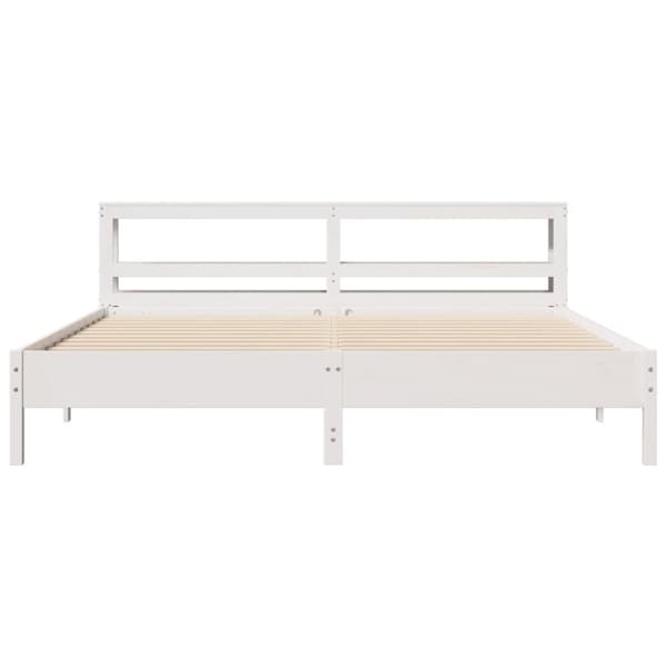vidaXL sengeramme uden madras 180x200 cm massivt fyrretræ hvid