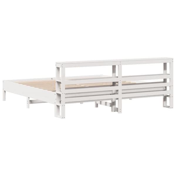 vidaXL sengeramme uden madras 180x200 cm massivt fyrretræ hvid