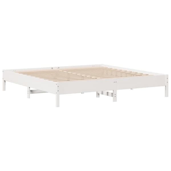 vidaXL sengeramme uden madras 180x200 cm massivt fyrretræ hvid