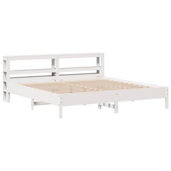 vidaXL sengeramme uden madras 180x200 cm massivt fyrretræ hvid