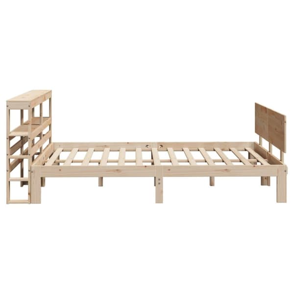 vidaXL sengeramme med sengegavl 150x200 cm massivt fyrretræ