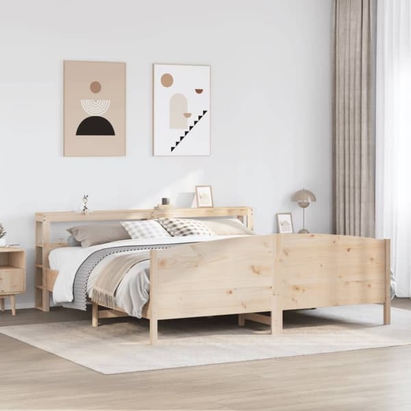 vidaXL sengeramme uden madras 200x200 cm massivt fyrretræ