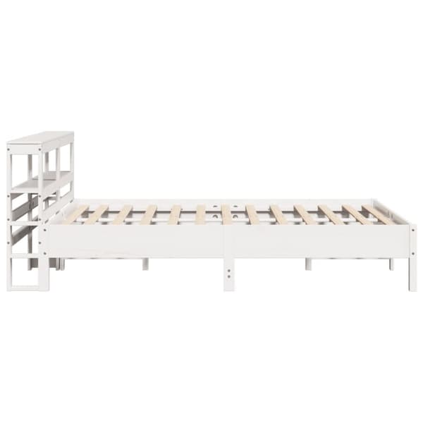 vidaXL Sängynrunko ilman patjaa valkoinen 135x190 cm täysi mänty