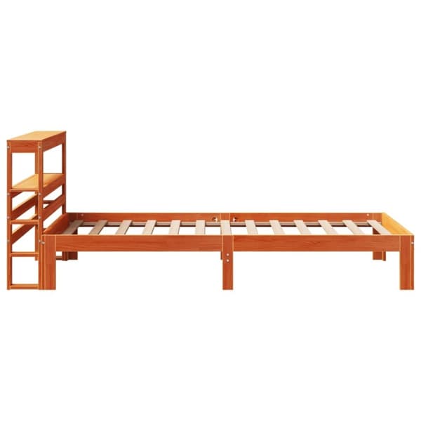 vidaXL sengeramme uden madras 100x200 cm massivt fyrretræ gyldenbrun