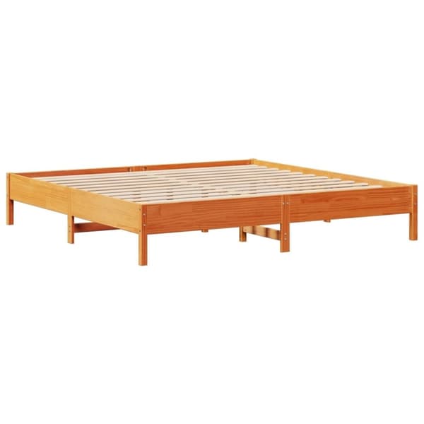 vidaXL Sengeramme uten madrass voksbrun 180x200 cm heltre furu