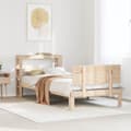 Miniatyrbilde 4 av 11: vidaXL Sengeramme med hodegavl 90x190 cm heltre furu