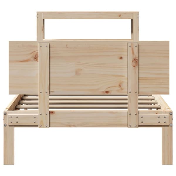 vidaXL Sengeramme med hodegavl 90x190 cm heltre furu