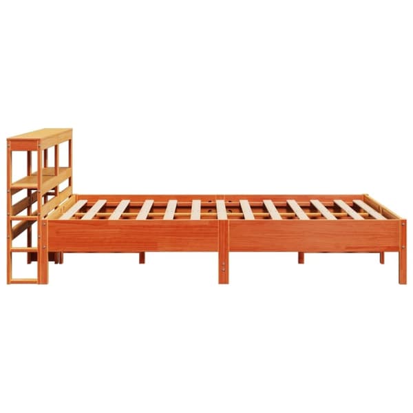vidaXL Sengeramme uten madrass voksbrun 140x200 cm heltre furu