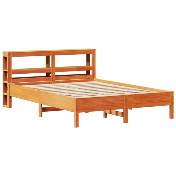 vidaXL Sengeramme uten madrass voksbrun 140x200 cm heltre furu