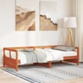Miniatyrbild 4 av 11: vidaXL Dagbädd utan madrass vaxad brun 90x200 cm massiv furu