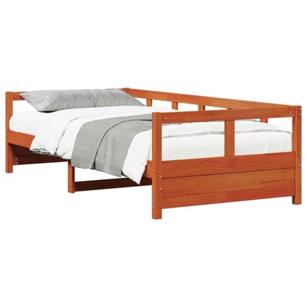vidaXL Dagbädd utan madrass vaxad brun 90x200 cm massiv furu