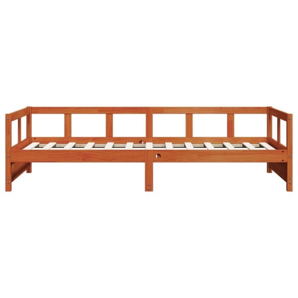 vidaXL Dagbädd utan madrass vaxad brun 90x200 cm massiv furu