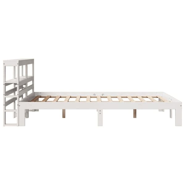 vidaXL Sengeramme med hodegavl hvit 160x200 cm heltre furu