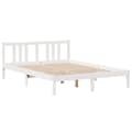 Miniatyrbilde 8 av 11: vidaXL Sengeramme med hodegavl hvit 160x200 cm heltre furu