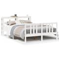 Miniatyrbilde 2 av 11: vidaXL Sengeramme med hodegavl hvit 160x200 cm heltre furu