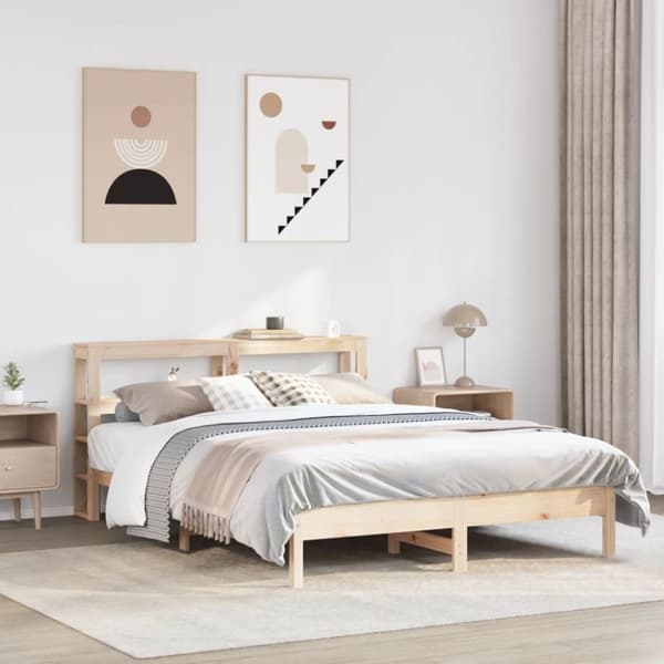 vidaXL sengeramme uden madras 160x200 cm massivt fyrretræ
