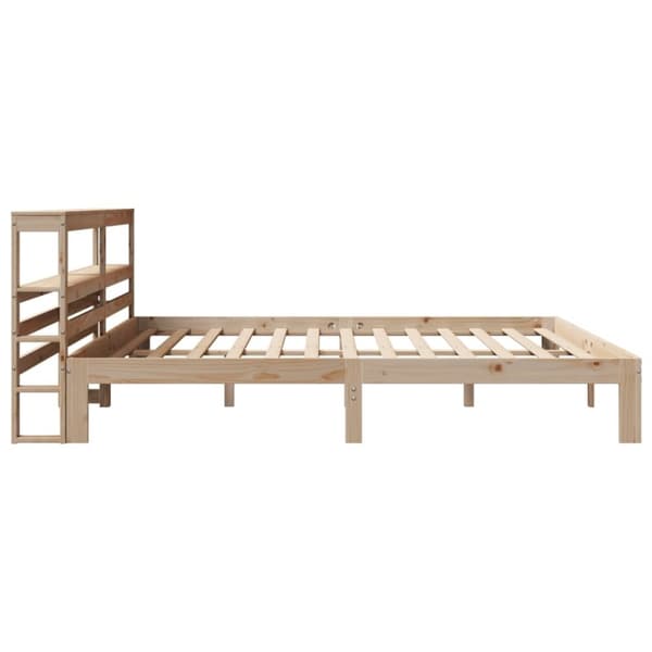 vidaXL Sängynrunko päädyllä 200x200 cm täysi mänty