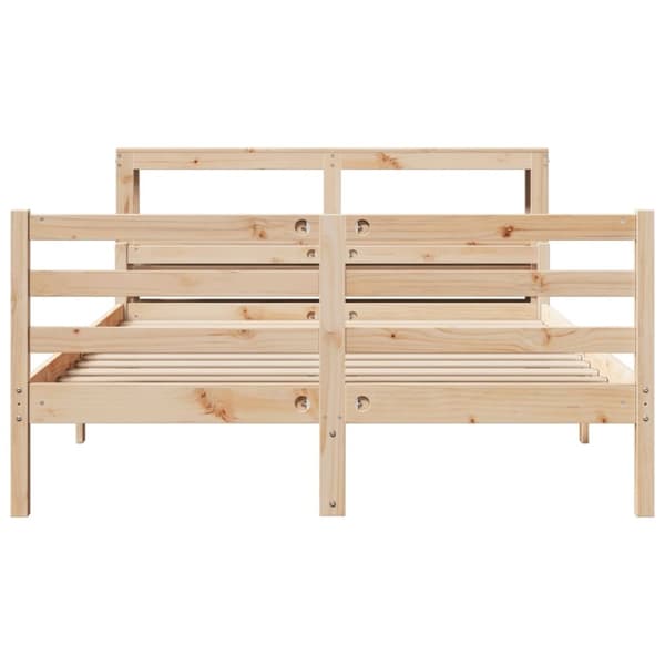 vidaXL sengeramme med sengegavl 160x200 cm massivt fyrretræ hvid