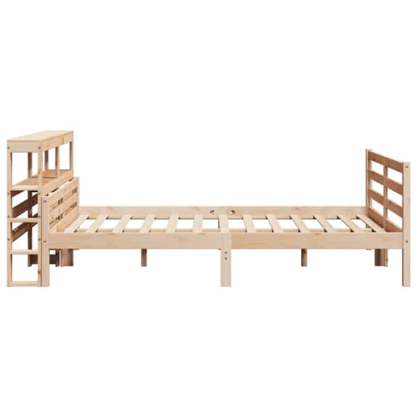 vidaXL sengeramme med sengegavl 160x200 cm massivt fyrretræ hvid