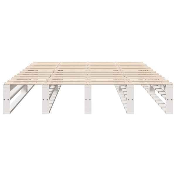 vidaXL sengeramme uden madras 140x190 cm massivt fyrretræ hvid