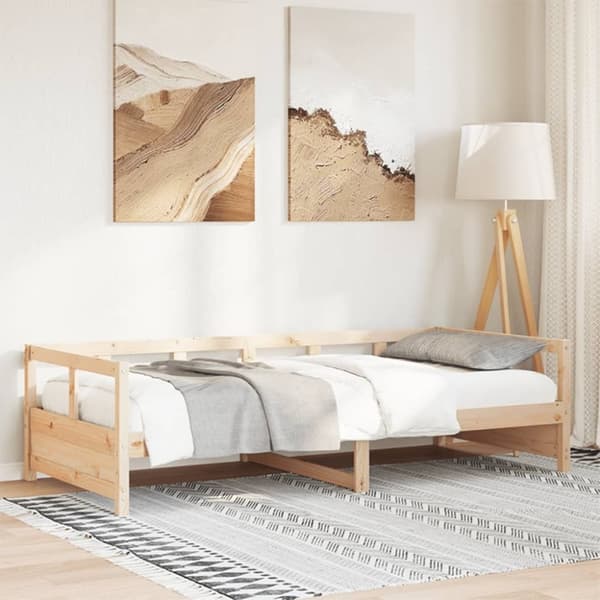 vidaXL Dagseng naturell 90x190 cm heltre furu