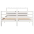 Miniatyrbilde 5 av 11: vidaXL Sengeramme med hodegavl hvit 150x200 cm heltre furu