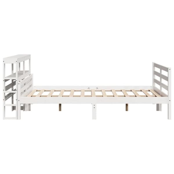 vidaXL Sengeramme med hodegavl hvit 150x200 cm heltre furu