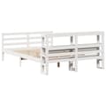 Miniatyrbilde 7 av 11: vidaXL Sengeramme med hodegavl hvit 150x200 cm heltre furu