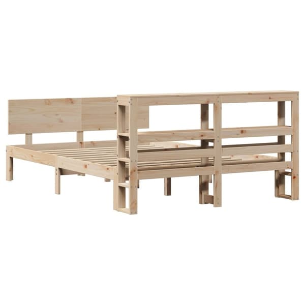 vidaXL Sengeramme med hodegavl 120x200 cm heltre furu