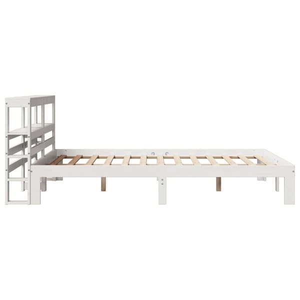 vidaXL Sengeramme med hodegavl hvit 140x200 cm heltre furu